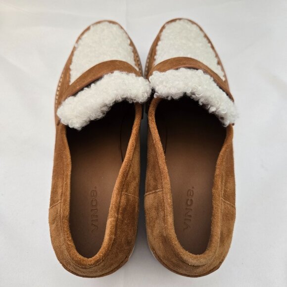Vince Zola Platform Faux Shearling Suede Loafers SZ 7 - Picture 8 of 12